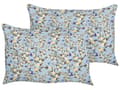 Miniatyrbilde 1 av 8: Sett med 2 stk. Utendørsputer Blå Polyester 40 x 60 cm Kvadratisk Blomsterprint Mønster Spredningspute Hage Terrasse