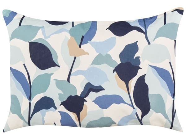 Sett med 2 Hageputer Blå Polyester 40 x 60 Bladmønster Moderne Utendørs Dekorasjon Vannbestandig