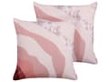 Miniatyrbilde 1 av 8: Sett med 2 Hageputer Rosa Polyester 45 x 45 Abstrakt Mønster Moderne Utendørs Dekorasjon Vannbestandig