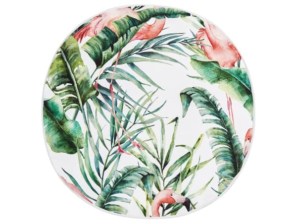 Sett med 2 Hageputer Flerfarget Polyester 40 cm Rund Flamingo Motiv Moderne Utendørs Dekorasjon Vannbestandig