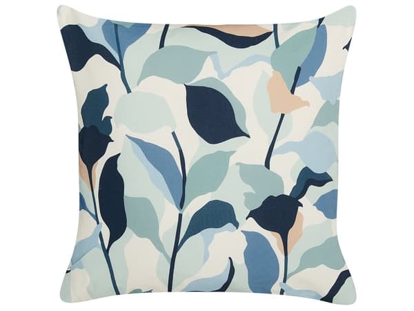 Sett med 2 Hageputer Blå Polyester 45 x 45 cm Bladmønster Moderne Utendørs Dekorasjon Vannbestandig