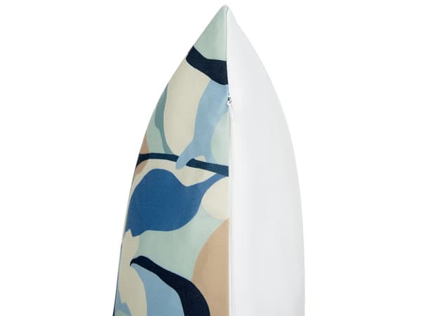 Sett med 2 Hageputer Blå Polyester 45 x 45 cm Bladmønster Moderne Utendørs Dekorasjon Vannbestandig