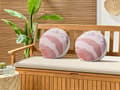 Miniatyrbilde 4 av 7: Sett med 2 Hageputer Rosa Polyester ⌀ 40 cm Abstrakt Mønster Moderne Utendørs Dekorasjon Vannbestandig