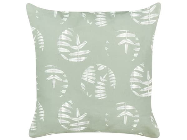 Sett med 2 Hageputer Grønn Polyester 45 x 45 cm Bladmønstermotiv Moderne Design Kastepute Spredepute