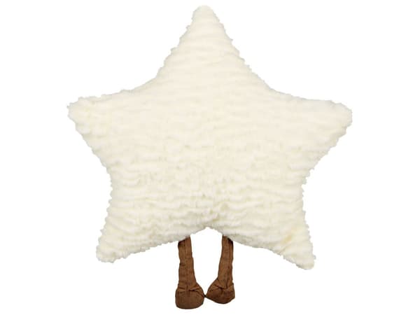 Sett med 2 stk. barneputer i hvitt stoff 40 x 40 cm Fluffy plysjputer i stjerneform med fyll Mykt leketøy for barn