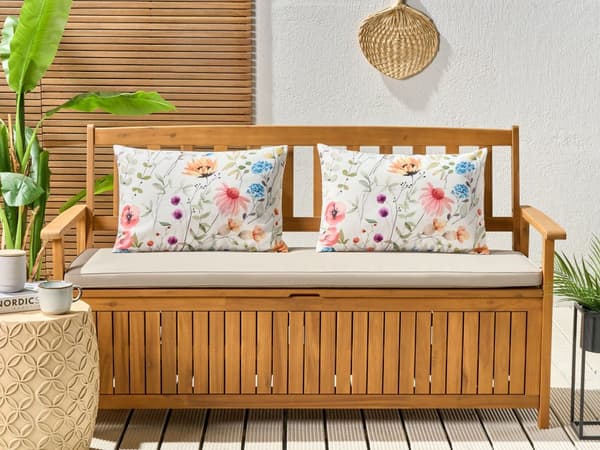 Sett med 2 Hageputer Flerfarget Blomstermønster Polyester 40 x 60 cm Moderne Utendørs Dekorasjon Vannbestandig