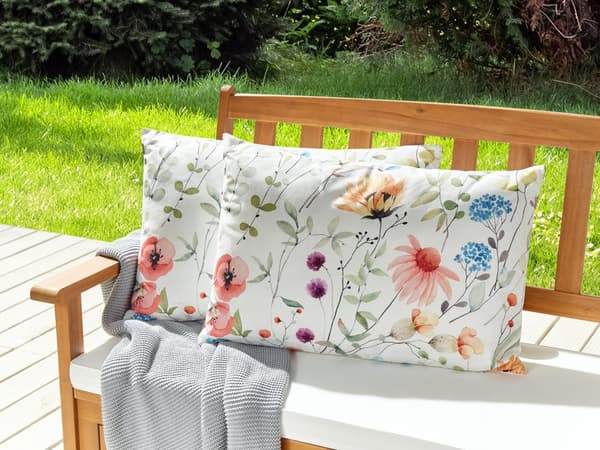 Sett med 2 Hageputer Flerfarget Blomstermønster Polyester 40 x 60 cm Moderne Utendørs Dekorasjon Vannbestandig