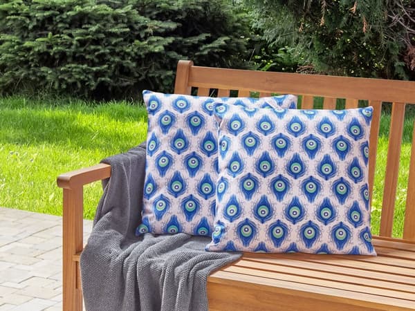 Sett med 2 Hageputer Flerfarget Påfuglmønster Polyester 45 x 45 cm Moderne Utendørsdekorasjon Vannbestandig