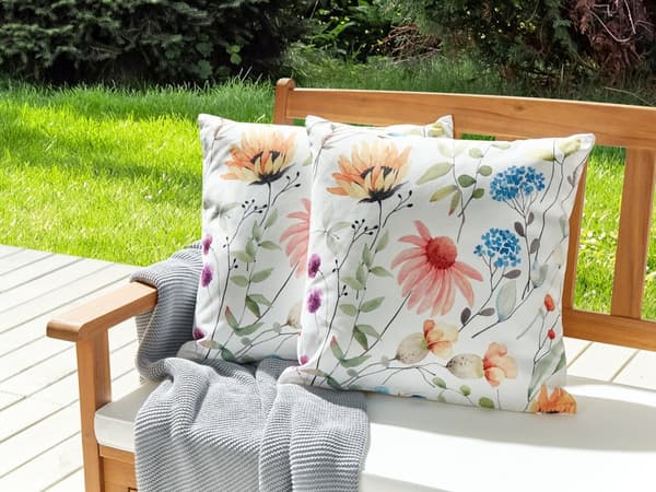 Sett med 2 Hageputer Flerfarget Blomstermønster Polyester 45 x 45 cm Moderne Utendørs Dekorasjon Vannbestandig