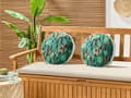Miniatyrbilde 4 av 7: Sett med 2 hageputer Grønn Polyester Kaktusmønster ⌀ 40 cm Rund Moderne Utendørs uteplass Vannbestandig