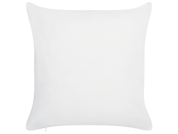 Sett med 2 hageputer i rosa polyester med geometrisk mønster 45 x 45 cm firkantet Moderne utendørs uteplass Vannbestandig