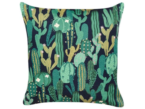 Sett med 2 hageputer Grønn Polyester Kaktusmønster 45 x 45 cm firkantet Rectangular Moderne Utendørs uteplass Vannbestandig