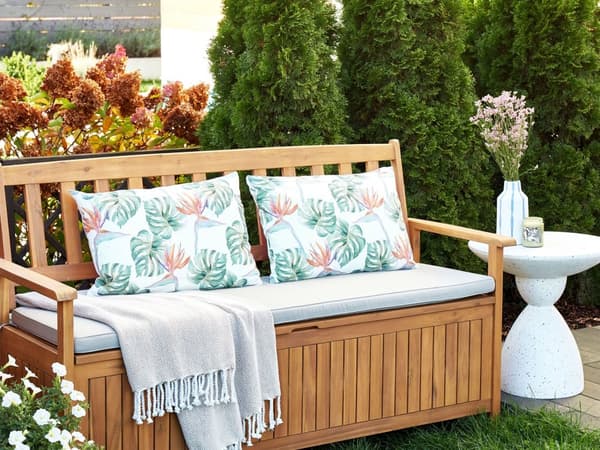 Sett med 2 hageputer Multicolour Polyester 40 x 60 cm firkantet Monstera bladmotiv Moderne design Kastepute med spredt design