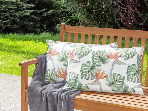 Sett med 2 hageputer Multicolour Polyester 40 x 60 cm firkantet Monstera bladmotiv Moderne design Kastepute med spredt design