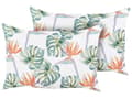 Miniatyrbilde 1 av 8: Sett med 2 hageputer Multicolour Polyester 40 x 60 cm firkantet Monstera bladmotiv Moderne design Kastepute med spredt design