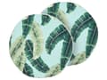 Miniatyrbilde 1 av 7: Sett med 2 Hageputer Grønn Polyester ⌀ 40 cm Rund Bladmønster Moderne design