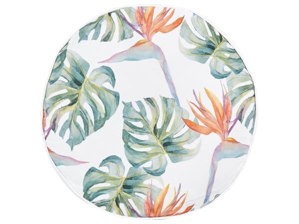 Sett med 2 hageputer flerfarget polyester ⌀ 40 cm runde puter med bladmotiv av monstera i moderne design