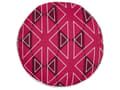 Miniatyrbilde 5 av 7: Sett med 2 hageputer i rosa polyester med geometrisk mønster ⌀ 40 cm runde, moderne, vanntette uteputer for uteplassen