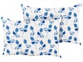 Miniatyrbilde 1 av 8: Sett med 2 hageputer i hvitt og blått polyester 40 x 60 cm Rektangulær pute med bladmotiv i moderne design
