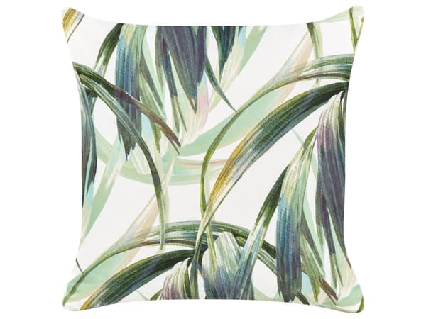 Sett med 2 hageputer Grønt og hvitt bladmønster i polyester 45 x 45 cm Moderne utendørspynt Vannbestandig