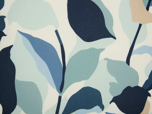 Set om 2 Trädgårdskuddar Blå Polyester 45 x 45 Bladmönster Modern Utomhusdekoration Vattenavvisande Trädgård Uteplats Balkong