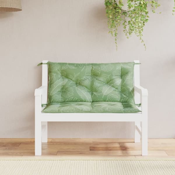 The Living Store Bänkdynor 2 st bladmönster 100x50x7 cm tyg