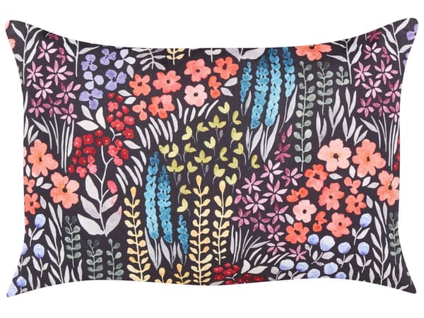 Uppsättning med 2 Kuddar för Utomhusbruk Flerfärgad Polyester 40 x 60 cm Rektangulär Kudde med Blommönster Trädgård Uteplats Balkong
