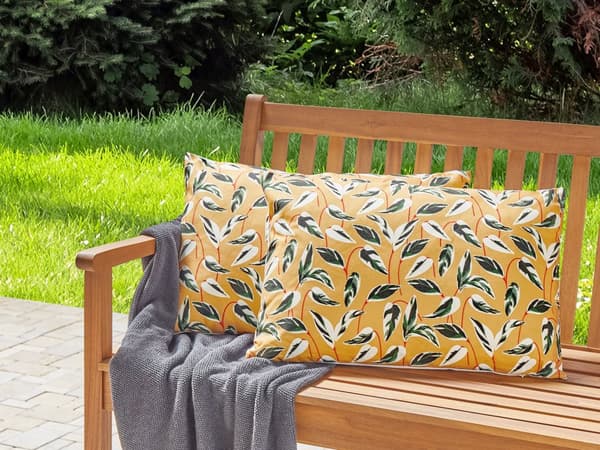 Set med 2 trädgårdskuddar Flerfärgad polyester 40 x 60 cm Rektangulär kudde med bladmönstermotiv Modern design