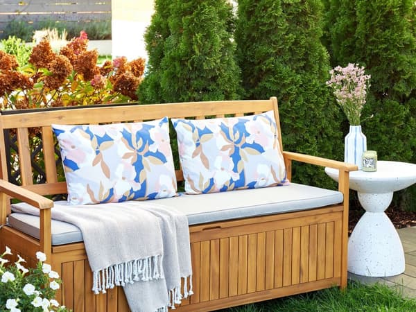 Set med 2 trädgårdskuddar Flerfärgad polyester 40 x 60 cm Blommigt mönster Modern utomhusdekoration Vattenavvisande