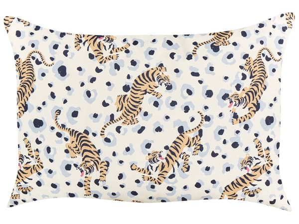 Set med 2 trädgårdskuddar Flerfärgad polyester 40 x 60 cm Rektangulär kudde med tigermotiv Modern design Kudde