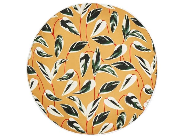 Set med 2 trädgårdskuddar Flerfärgad polyester ⌀ 40 cm Rektangulär kudde med bladmönstermotiv Modern design