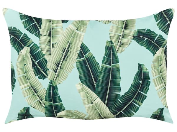 Set med 2 trädgårdskuddar Grön polyester 40 x 60 cm Rektangulär kudde med motiv av bladmönster Modern design