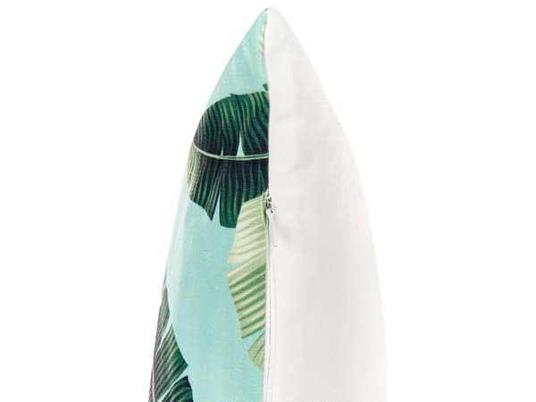 Set med 2 trädgårdskuddar Grön polyester 40 x 60 cm Rektangulär kudde med motiv av bladmönster Modern design