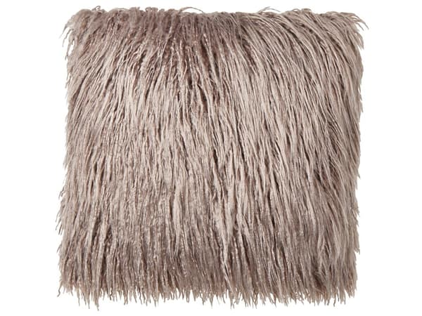 Sett med 2 Pynteputer Beige Imitert Pels 45 x 45 cm Myke Firkantet Avtakbar
