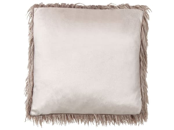 Sett med 2 Pynteputer Beige Imitert Pels 45 x 45 cm Myke Firkantet Avtakbar