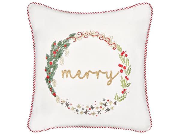 Set om 2 kuddar Vit sammet Tyg 45 x 45 cm Julmotiv Bomull Avtagbara Kuddfodral Vardagsrum Sovrum