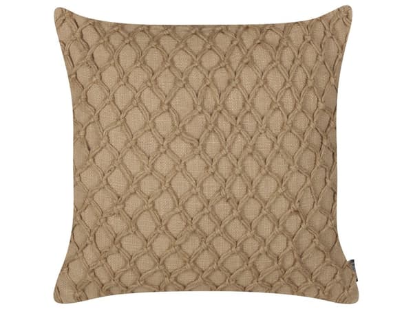 Sett med 2 dekorative puter Beige Jute 45 x 45 cm Vevd Flyttbar med glidelås Geometrisk mønster Boho Decor Tilbehør
