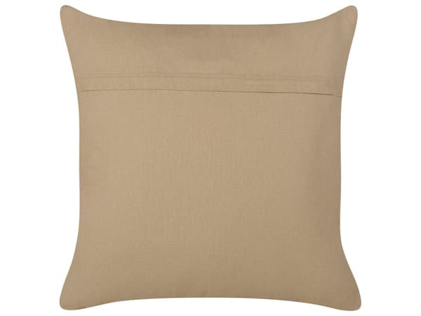 Sett med 2 dekorative puter Beige Jute 45 x 45 cm Vevd Flyttbar med glidelås Geometrisk mønster Boho Decor Tilbehør