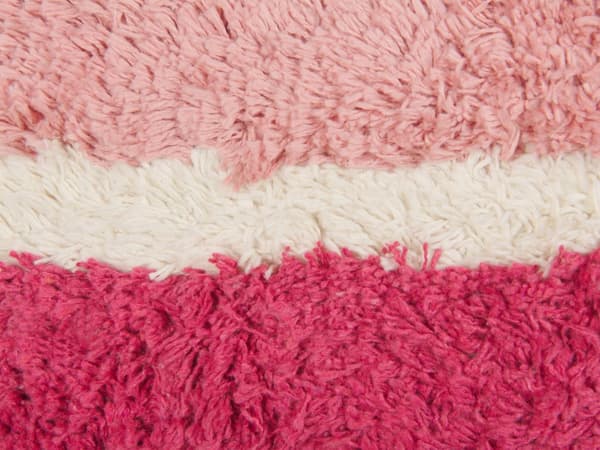 Sett med 2 tuftete puter i rosa bomull 45 x 45 cm med dusker Boho Stil Innredningstilbehør