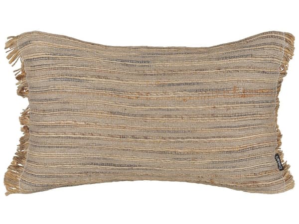 Sett med 2 dekorative puter Beige Jute 30 x 50 cm Vevd Avtakbar med glidelås Dekorative frynser Boho Decor Tilbehør