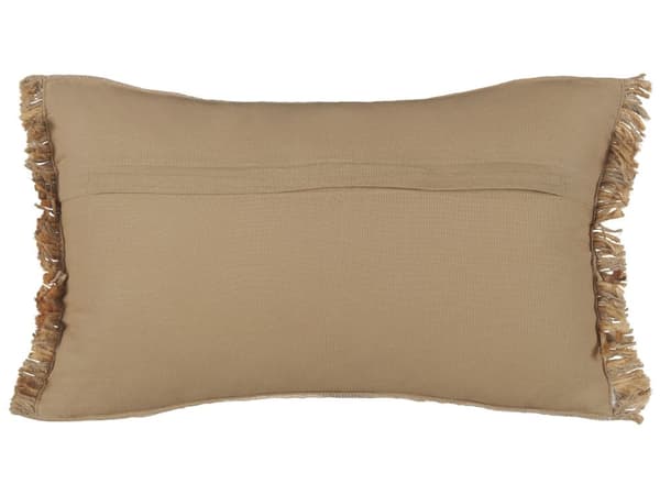 Sett med 2 dekorative puter Beige Jute 30 x 50 cm Vevd Avtakbar med glidelås Dekorative frynser Boho Decor Tilbehør