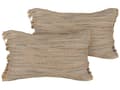 Miniatyrbilde 1 av 7: Sett med 2 dekorative puter Beige Jute 30 x 50 cm Vevd Avtakbar med glidelås Dekorative frynser Boho Decor Tilbehør