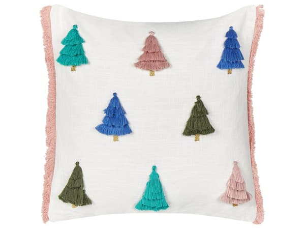 Set med 2 kuddar Flerfärgad bomull 45 x 45 cm Julmotiv Julgranstryck Accessoarer Festlig inredning