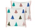 Miniatyrbild 1 av 7: Set med 2 kuddar Flerfärgad bomull 45 x 45 cm Julmotiv Julgranstryck Accessoarer Festlig inredning