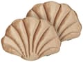 Miniatyrbild 1 av 6: Set med 2 Snäckskalskuddar Beige Sammet Kammussla Form Prydnadskudde Dekoration Marint Tema Textilier Vardagsrum Sovrum