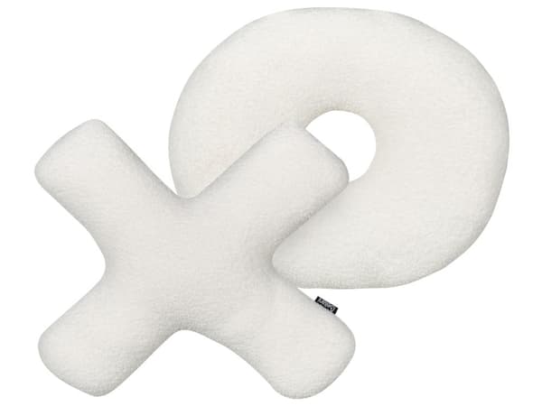 Set med 2 Prydnadskuddar Off-White Teddytyg X och O-formade Kuddar Vardagsrum Sovrum