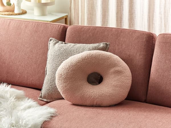 Set med 2 Prydnadskuddar Rosa Teddytyg X och O-formade Kuddar Vardagsrum Sovrum