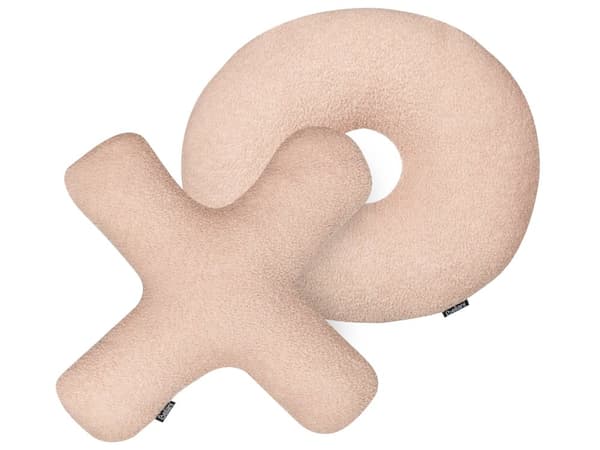 Set med 2 Prydnadskuddar Rosa Teddytyg X och O-formade Kuddar Vardagsrum Sovrum