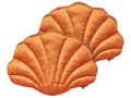 Miniatyrbild 1 av 6: Set med 2 Snäckskalskuddar Orange Sammet Kammussla Form Prydnadskudde Dekoration Marint Tema Textilier Vardagsrum Sovrum