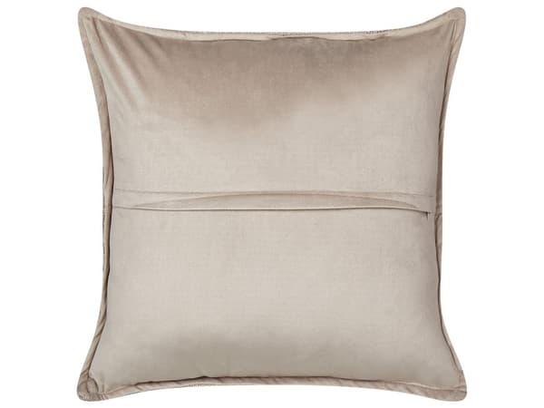 Set med 2 Prydnadskuddar Beige Teddytyg Kuddar i tyg Enfärgat Mönster Sovrum Vardagsrum